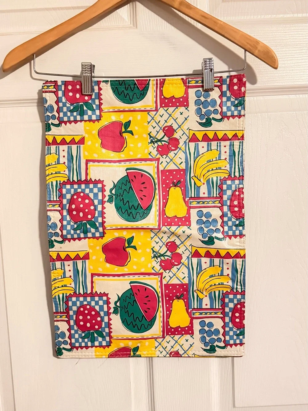 Unbranded Yellow Fruit-Print Cotton Skirt